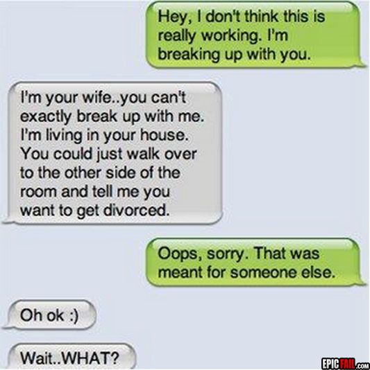 Divorce via text message.